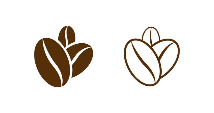 Flat coffee beans vector design. Caffeine sign.