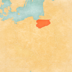 Map of Poland - Warmia-Masuria
