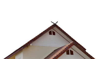 wooden house on a white background