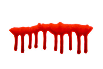 Dripping blood isolated on white with clipping path