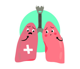 Human lungs on a white background. The medicine. Vector illustration.