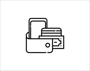 Cash in wallet icon on white background vector image