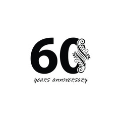 60 years anniversary vector, style  for celebration, logo template