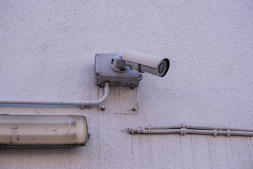 cctv security camera on the wall 