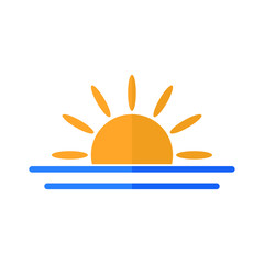 sunset icon, sunrise icon. weather symbol vector