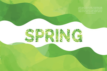 Fototapeta na wymiar Classic spring universal poster template. Colorful fresh green design
