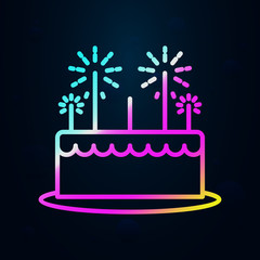 birthday cake in nolan style icon. Simple thin line, outline vector of birthday icons for ui and ux, website or mobile application