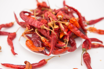 A pile of dried peppers
