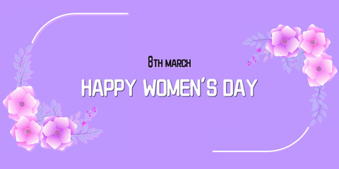 Women's Day card with pink flowers