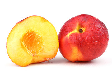 Nectarine with a half