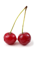 Two red cherries