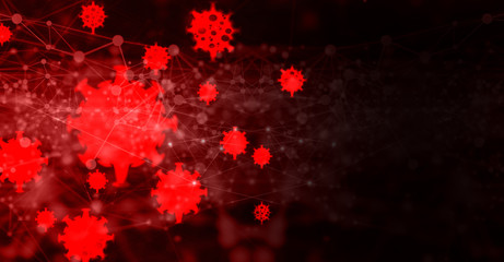 global with data of biohazard disease vaccine covid-19 coronavirus crisis outbreak in wuhan china network futuristic 3d illustration background