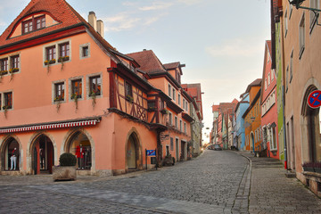 Fototapeta na wymiar Beautiful Deutsch street of a small old provincial town