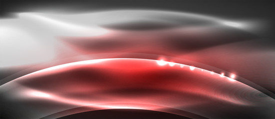 Abstract background. Shiny design neon waves with light effects, techno trendy design. Vector Illustration For Wallpaper, Banner, Background, Card, Book Illustration, landing page