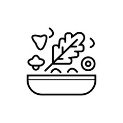 Salad bowl line icon vector