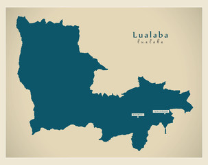 Modern Map - Lualaba province map of DR Congo