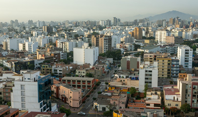 Fototapeta na wymiar Miraflores aireal. City. Lima , Peru. Overview