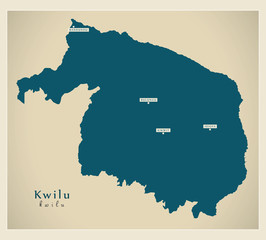 Modern Map - Kwilu province map of DR Congo