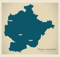 Modern Map - Haut-Lomami province map of DR Congo
