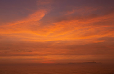 Naklejka na ściany i meble Sunset Miraflores Peru. Coast.