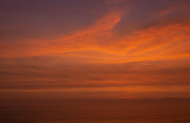 Naklejka na ściany i meble Sunset Miraflores Peru. Coast.