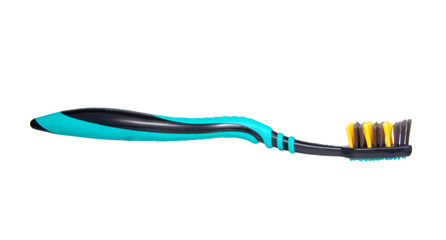 Black blue toothbrush isolated on the white