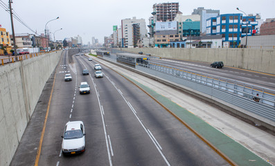 Fototapeta na wymiar Highway in Lima Peru