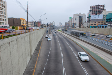 Fototapeta na wymiar Highway in Lima Peru