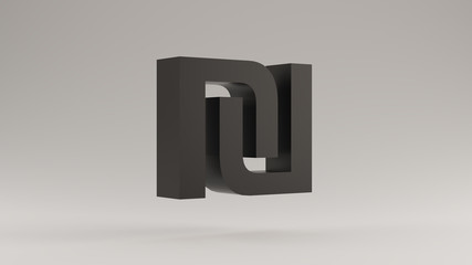 Fototapeta premium Black Israeli Shekel Sign 3d illustration 3d render