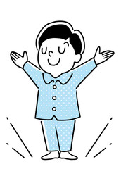 Illustration material: Children's change of clothes pose