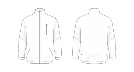 Jacket template/mockup for designs in vector format. Colors and gradients are easily modified, shadows can be hidden