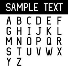 Font set. Black simple style letters alphabet