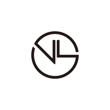 abstract letter vl circle geometric design symbol logo vector