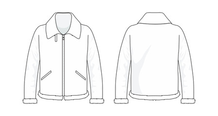 Leather Jacket template/mockup for designs in vector format. Colors and gradients are easily modified, shadows can be hidden