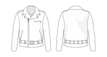 Leather Jacket template/mockup for designs in vector format. Colors and gradients are easily modified, shadows can be hidden