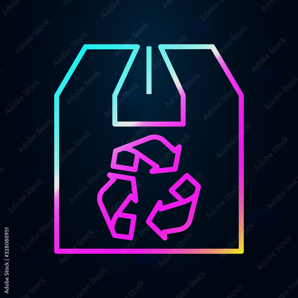 Poster reuse of the parcel in nolan style icon. simple thin line, outline vector of cargo logistic icons fo