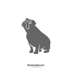 Bulldog logo design vector template. Silhouette of Bulldog design illustration