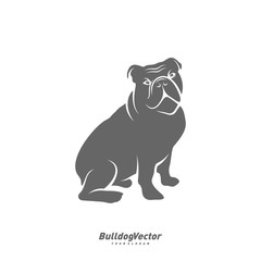 Bulldog logo design vector template. Silhouette of Bulldog design illustration
