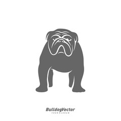 Bulldog logo design vector template. Silhouette of Bulldog design illustration
