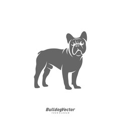 Bulldog logo design vector template. Silhouette of Bulldog design illustration