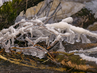 picture with various ice formations