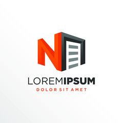 Initial Letter B Garage Door Logo Design