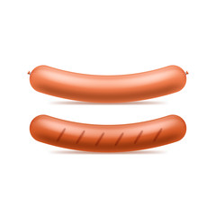 Realistic 3d Detailed Sausages Meat Set. Vector