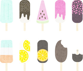 アイスキャンディのイラストセット