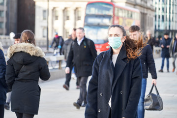 Young Woman Wearing Face Mask