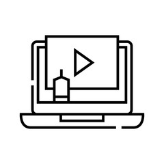 Video content line icon, concept sign, outline vector illustration, linear symbol.