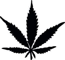Marijuana leaf vector black 