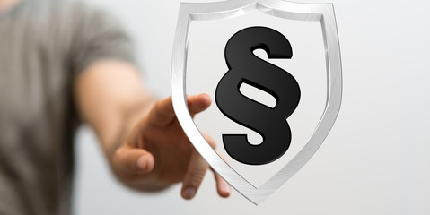 paragraph law sign digital in hand