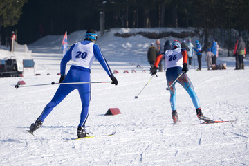 cross country skiing athlete skier classic style move .
