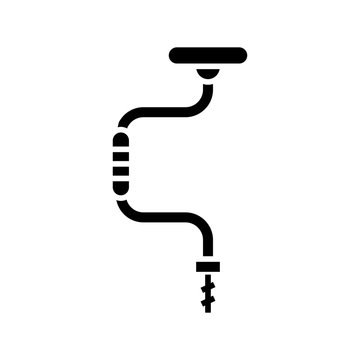 Pumbing pipe black icon, concept illustration, vector flat symbol, glyph sign.